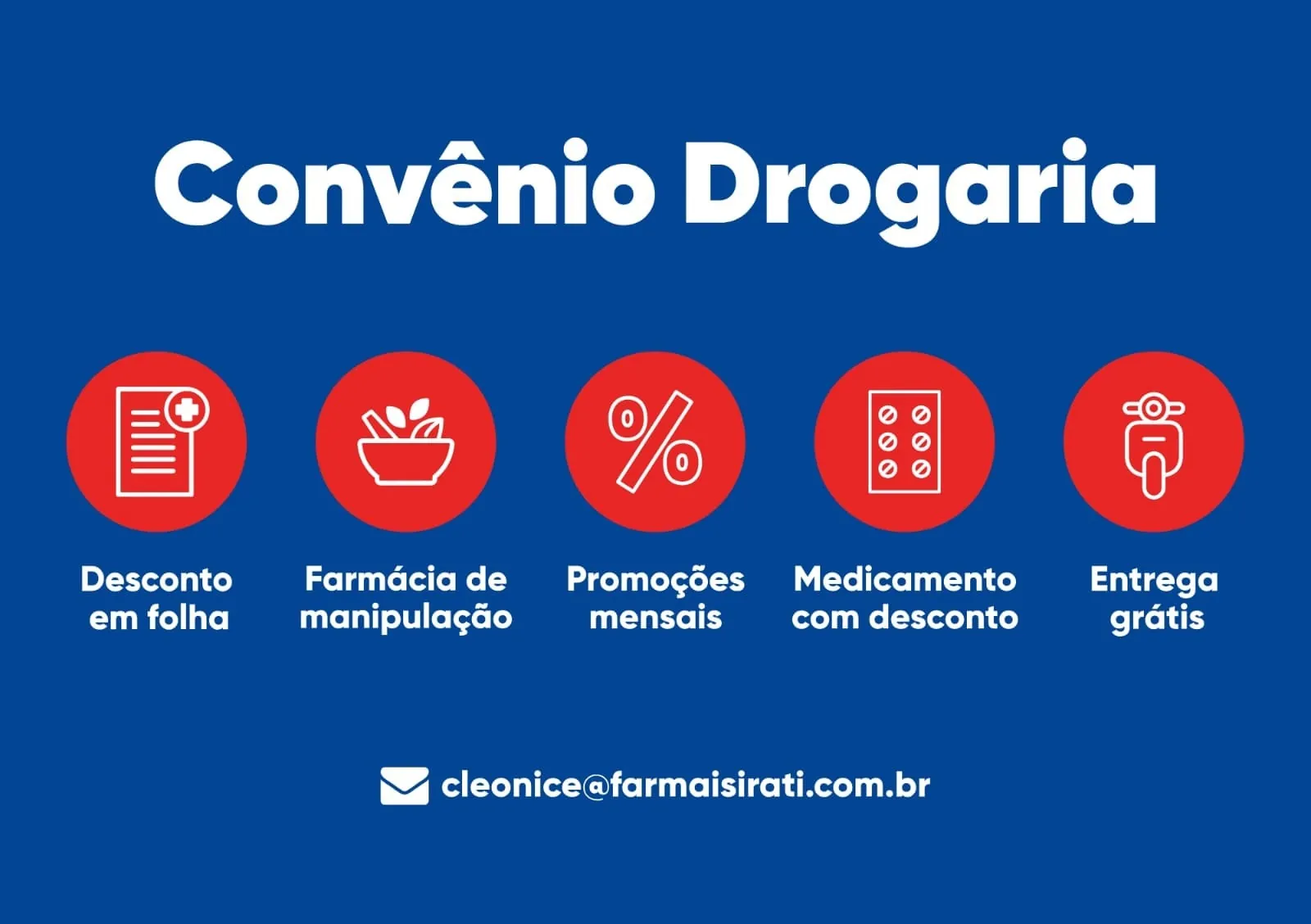 Convênio Drogaria: desconto em folha, farmácia de manipulação, promoções mensais, medicamento com desconto e entrega grátis